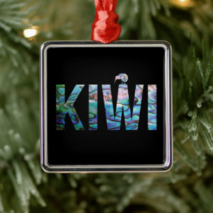 NIEUW-ZEALAND KIWI PAUA METALEN ORNAMENT