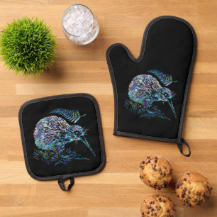 NIEUW-ZEALAND KIWI PAUA OVENWANT & PANNENLAP SET