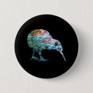 NIEUW-ZEALAND KIWI PAUA RONDE BUTTON 5,7 CM