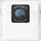 NIEUW-ZEALAND KIWI PAUA VIERKANTE STICKER (Tas)