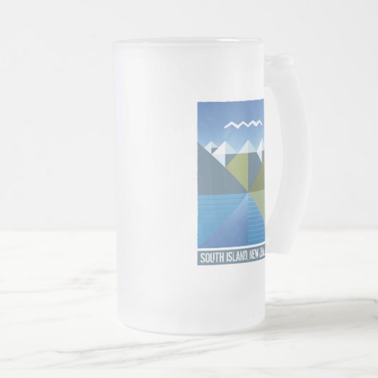 NIEUW ZEALAND KIWI ZUID-ISLAND MATGLAS BIERPUL (Voorkant rechts)