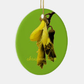 NIEUW ZEALAND KOWHAI-STROOM GEEL GROENE KLEUR KIWI KERAMISCH ORNAMENT (Rechts)
