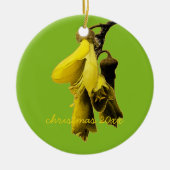 NIEUW ZEALAND KOWHAI-STROOM GEEL GROENE KLEUR KIWI KERAMISCH ORNAMENT (Voorkant)