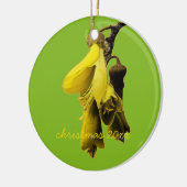 NIEUW ZEALAND KOWHAI-STROOM GEEL GROENE KLEUR KIWI KERAMISCH ORNAMENT (Links)
