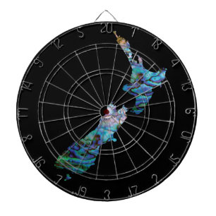 NIEUW ZEALAND MAP PAUA DARTBOARD DARTBORD