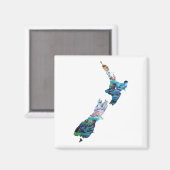 NIEUW ZEALAND MAP PAUA MAGNET WHITE (Voorkant / Achterkant)