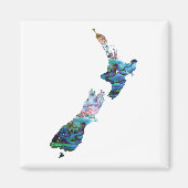 NIEUW ZEALAND MAP PAUA MAGNET WHITE (Voorkant)