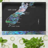 NIEUW ZEALAND PAUA MAP TEA TOWEL THEEDOEK (Gevouwen)