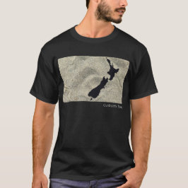 NIEUW ZEALAND SAND BEACH BLACK AOTEAROA KIWI CUSTO T-SHIRT