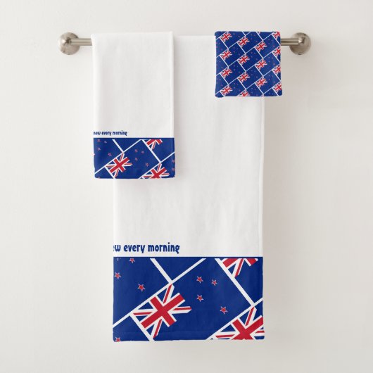 NIEUW ZEALAND VLAG GEpersonaliseerd ScriptWHITE Bad Handdoek (Insitu)