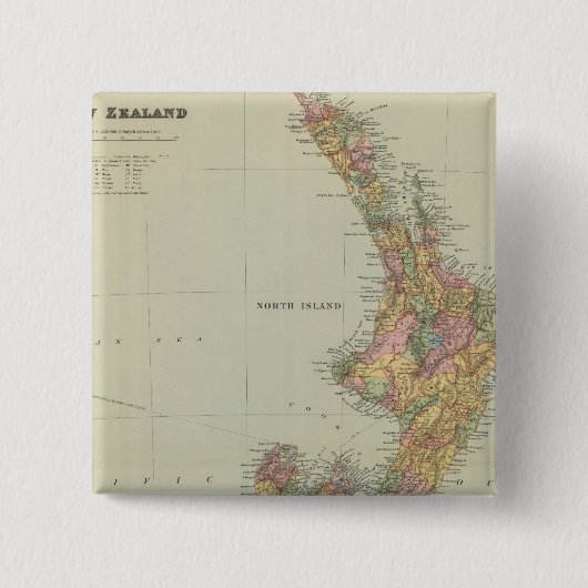 Nieuw-Zeeland 3 Vierkante Button 5,1 Cm (Voorkant)