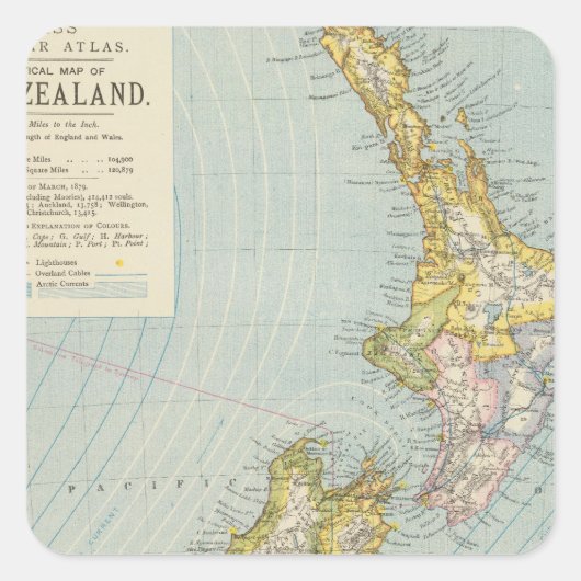 Nieuw-Zeeland 4 Vierkante Sticker (Voorkant)