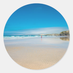 Nieuw-Zeeland aan de noordkust van Cornish. Engela Ronde Sticker