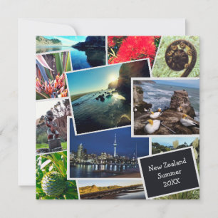 Nieuw-Zeeland Aangepaste Fotocollage Vierkante Kaa Kaart