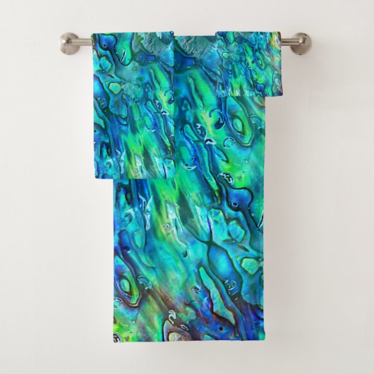 Nieuw-Zeeland Abalone Paua Shell Pattern 1 Bad Handdoek (Insitu)