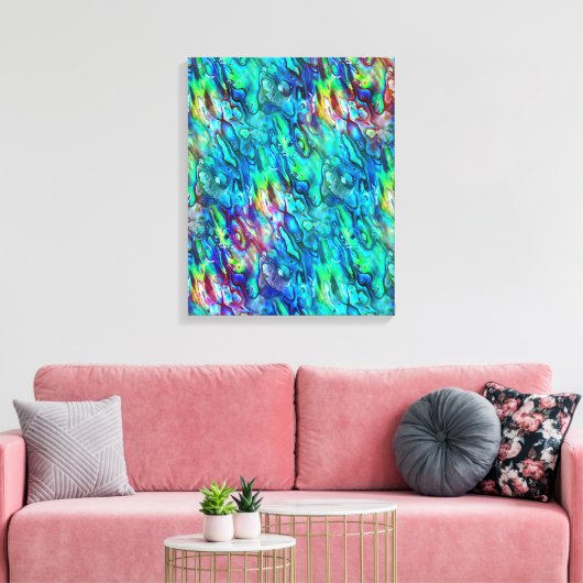 Nieuw-Zeeland Abalone Paua Shell Pattern 1 Canvas Afdruk (Insitu (Woonkamer))