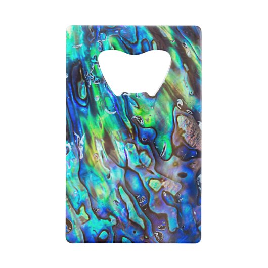 Nieuw-Zeeland Abalone Paua Shell Pattern 1 Creditkaart Flessenopener (Voorkant)