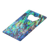 Nieuw-Zeeland Abalone Paua Shell Pattern 1 Creditkaart Flessenopener (Voorkant Gekanteld)