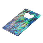 Nieuw-Zeeland Abalone Paua Shell Pattern 1 Creditkaart Flessenopener (Achterkant Gekanteld)