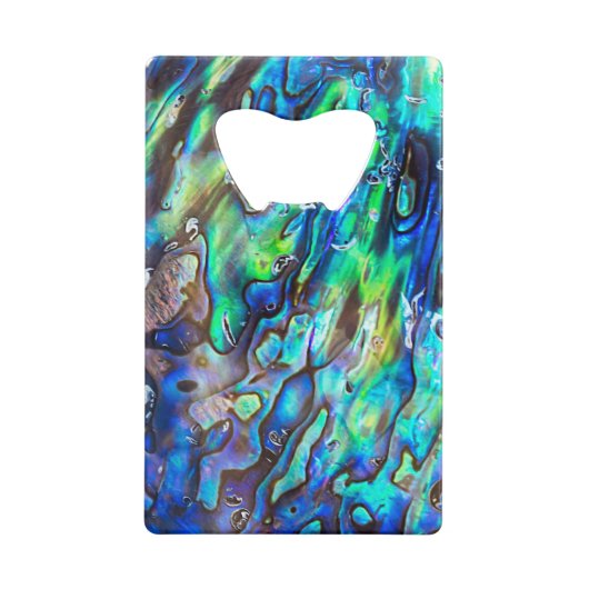 Nieuw-Zeeland Abalone Paua Shell Pattern 1 Creditkaart Flessenopener (Achterkant)