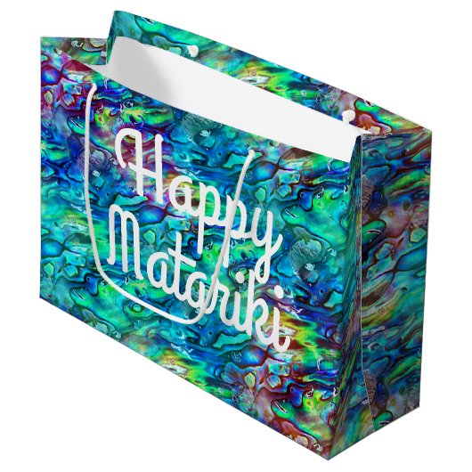 Nieuw-Zeeland Abalone Paua Shell Pattern 1 Groot Cadeauzakje (Voorkant Gekanteld)