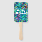 Nieuw-Zeeland Abalone Paua Shell Pattern 1 Handwaaier (Achterkant)