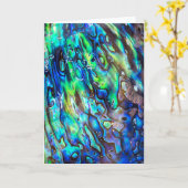 Nieuw-Zeeland Abalone Paua Shell Pattern 1 Kaart (Gele Bloem)