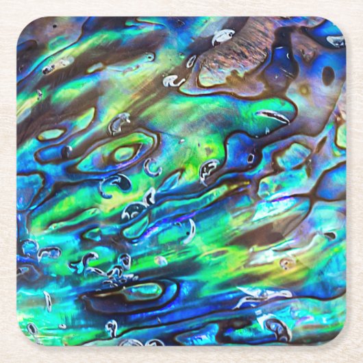 Nieuw-Zeeland Abalone Paua Shell Pattern 1 Kartonnen Onderzetters (Voorkant)