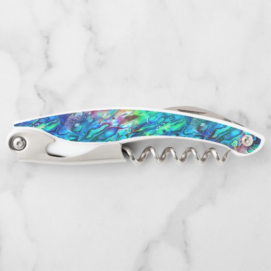 Nieuw-Zeeland Abalone Paua Shell Pattern 1 Kurkentrekker (Voorkant)