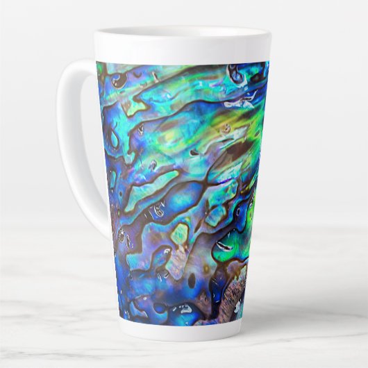 Nieuw-Zeeland Abalone Paua Shell Pattern 1 Latte Mok (Linkerhoek)
