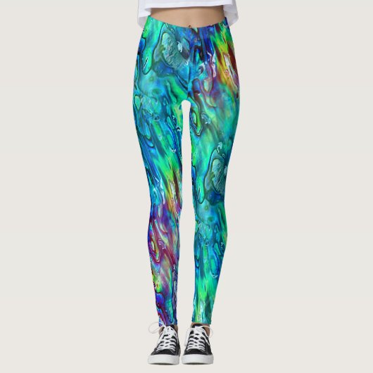 Nieuw-Zeeland Abalone Paua Shell Pattern 1 Leggings (Voorkant)