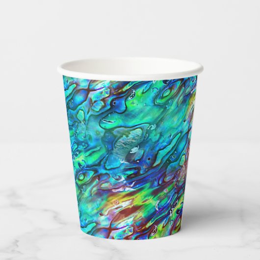 Nieuw-Zeeland Abalone Paua Shell Pattern 1 Papieren Bekers (Achterkant)