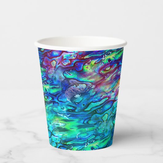 Nieuw-Zeeland Abalone Paua Shell Pattern 1 Papieren Bekers (Voorkant)