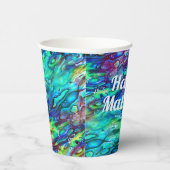 Nieuw-Zeeland Abalone Paua Shell Pattern 1 Papieren Bekers (Rechts)