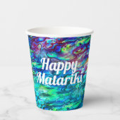 Nieuw-Zeeland Abalone Paua Shell Pattern 1 Papieren Bekers (Voorkant)