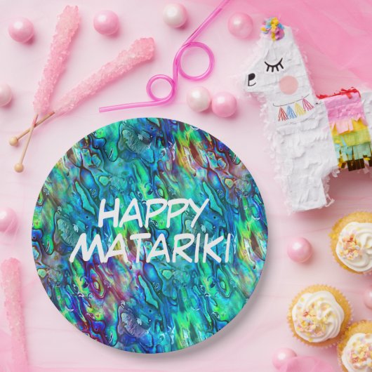 Nieuw-Zeeland Abalone Paua Shell Pattern 1 Papieren Bordje (Feest)