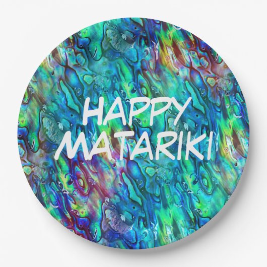 Nieuw-Zeeland Abalone Paua Shell Pattern 1 Papieren Bordje (Voorkant)