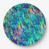 Nieuw-Zeeland Abalone Paua Shell Pattern 1 Papieren Bordje (Voorkant)