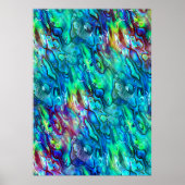 Nieuw-Zeeland Abalone Paua Shell Pattern 1 Poster (Voorkant)