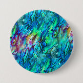 Nieuw-Zeeland Abalone Paua Shell Pattern 1 Ronde Button 7,6 Cm (Voorkant)