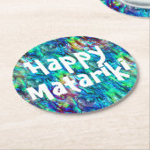 Nieuw-Zeeland Abalone Paua Shell Pattern 1 Ronde Kartonnen Onderzetter (Gebogen)