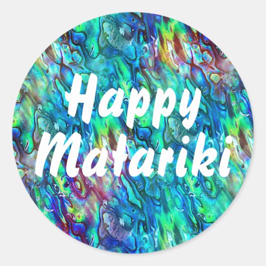 Nieuw-Zeeland Abalone Paua Shell Pattern 1 Ronde Sticker (Voorkant)