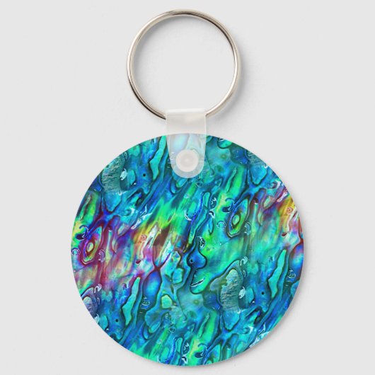 Nieuw-Zeeland Abalone Paua Shell Pattern 1 Sleutelhanger (Voorkant)