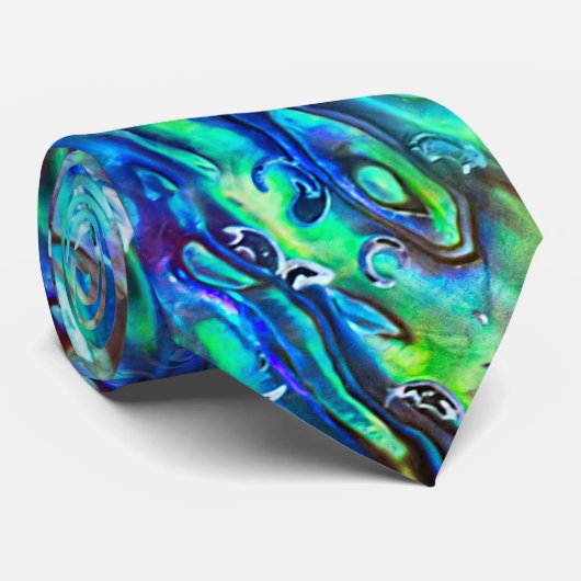 Nieuw-Zeeland Abalone Paua Shell Pattern 1 Stropdas (Opgerold)