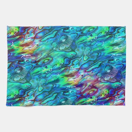 Nieuw-Zeeland Abalone Paua Shell Pattern 1 Theedoek (Horizontaal)