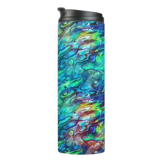 Nieuw-Zeeland Abalone Paua Shell Pattern 1 Thermosbeker (Geroteerd rechts)