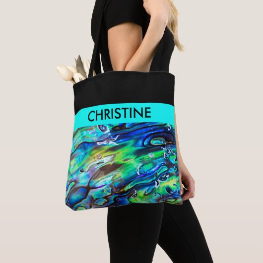 Nieuw-Zeeland Abalone Paua Shell Pattern 1 Tote Bag (Dichtbij)