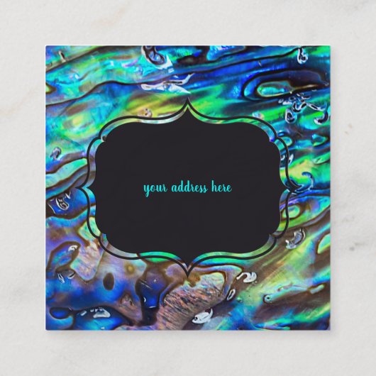 Nieuw-Zeeland Abalone Paua Shell Pattern 1 Vierkante Visitekaartje (Achterkant)