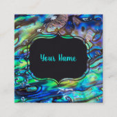 Nieuw-Zeeland Abalone Paua Shell Pattern 1 Vierkante Visitekaartje (Voorkant)