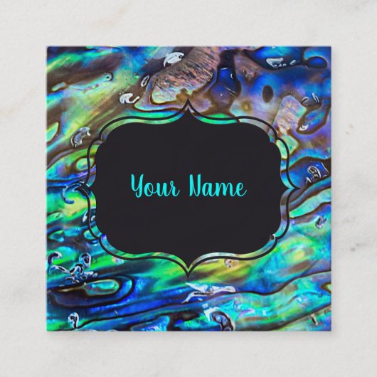 Nieuw-Zeeland Abalone Paua Shell Pattern 1 Vierkante Visitekaartje (Voorkant)